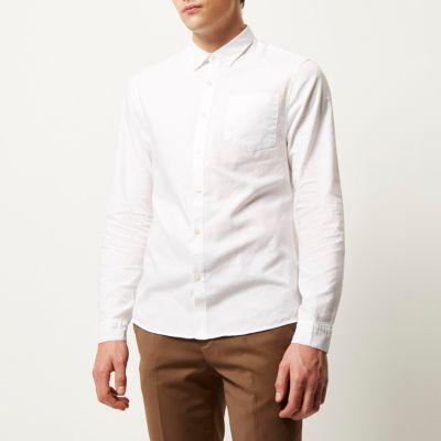 White Oxford slim fit shirt